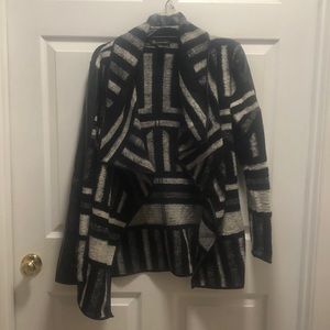 INC jacket with leather sleeves.